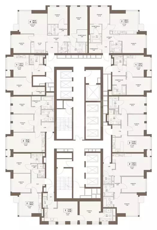 2-к. квартира, 76,6м, 18/75эт. - Фото 1