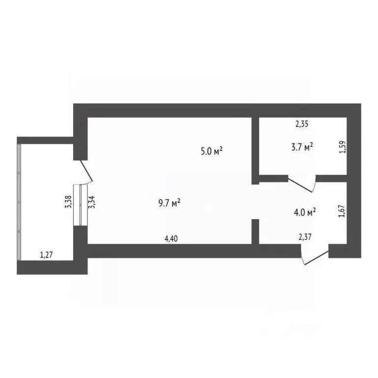 Студия Амурская область, Благовещенск ул. Островского, 110 (24.5 м) - Фото 2