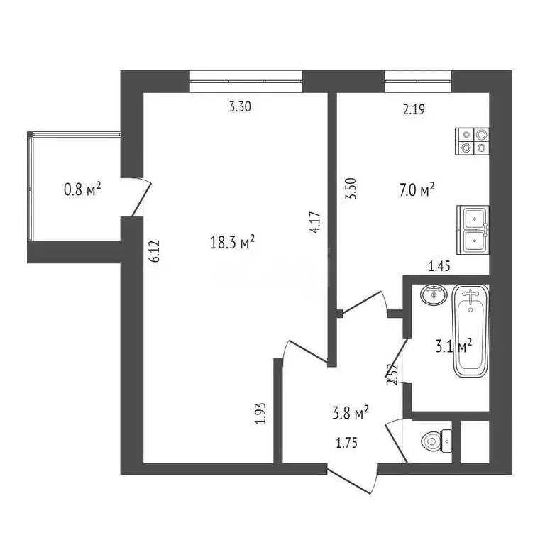 1-комнатная квартира: Стерлитамак, проспект Октября, 43 (33.8 м) - Фото 0