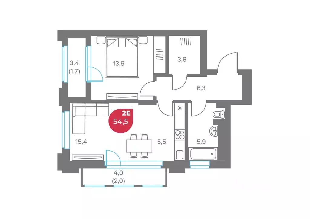 2-к кв. Пермский край, Пермь Советская ул., 16 (54.5 м) - Фото 0