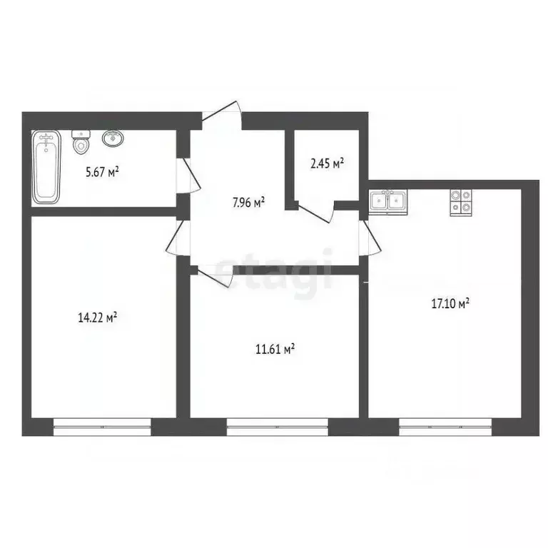 2-к кв. Челябинская область, Челябинск Университетская Набережная ул., ... - Фото 2
