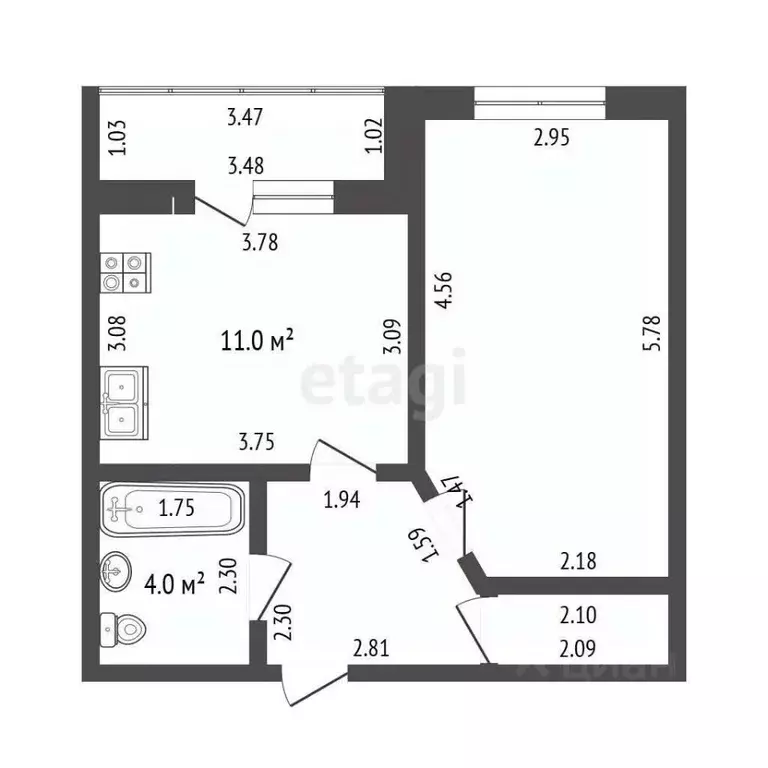 1-к кв. Мордовия, Саранск Севастопольская ул., 63 (40.3 м) - Фото 1