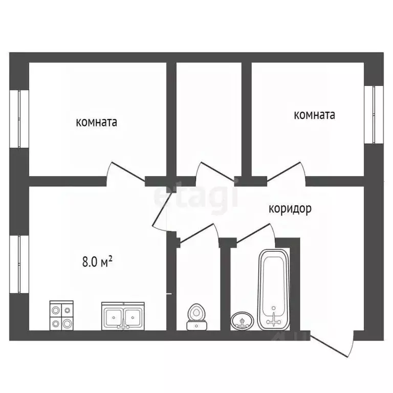 2-к кв. Ямало-Ненецкий АО, Муравленко ул. Ленина, 60 (54.0 м) - Фото 2