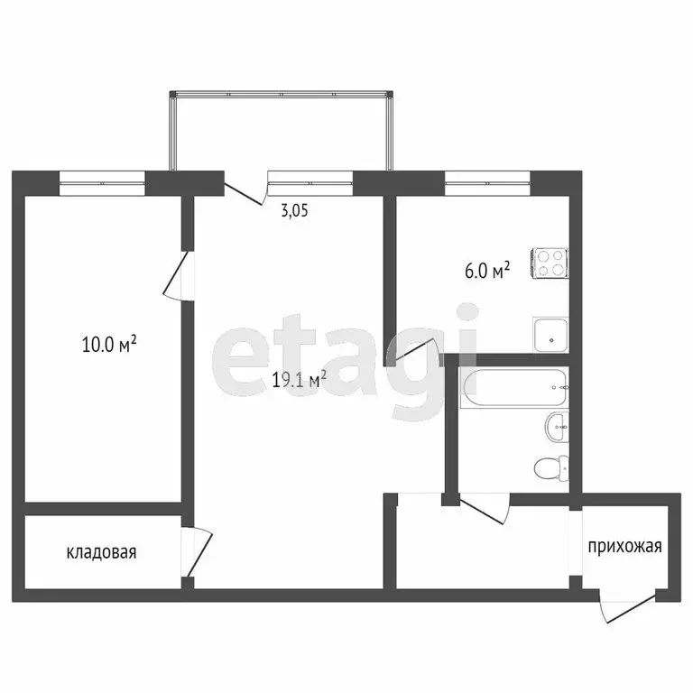 2-комнатная квартира: Петропавловск-Камчатский, проспект 50 лет ... - Фото 1