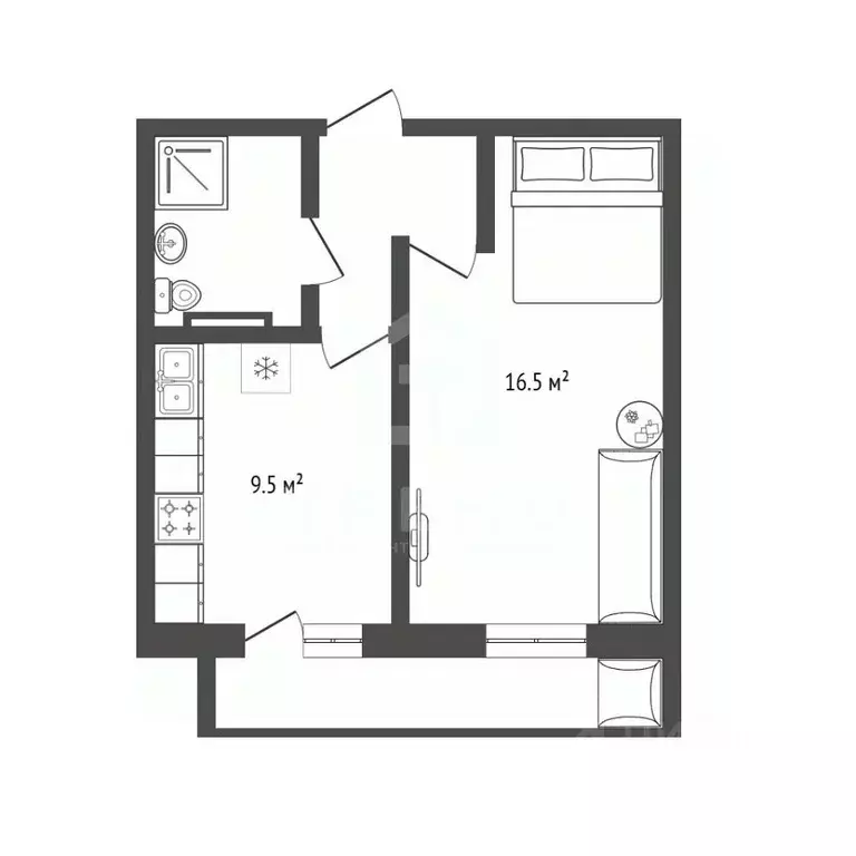 1-к кв. Ленинградская область, Мурино Всеволожский район, просп. ... - Фото 1