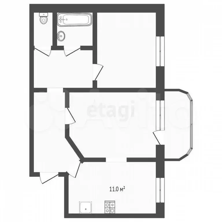 2-к. квартира, 65 м, 5/5 эт. - Фото 0