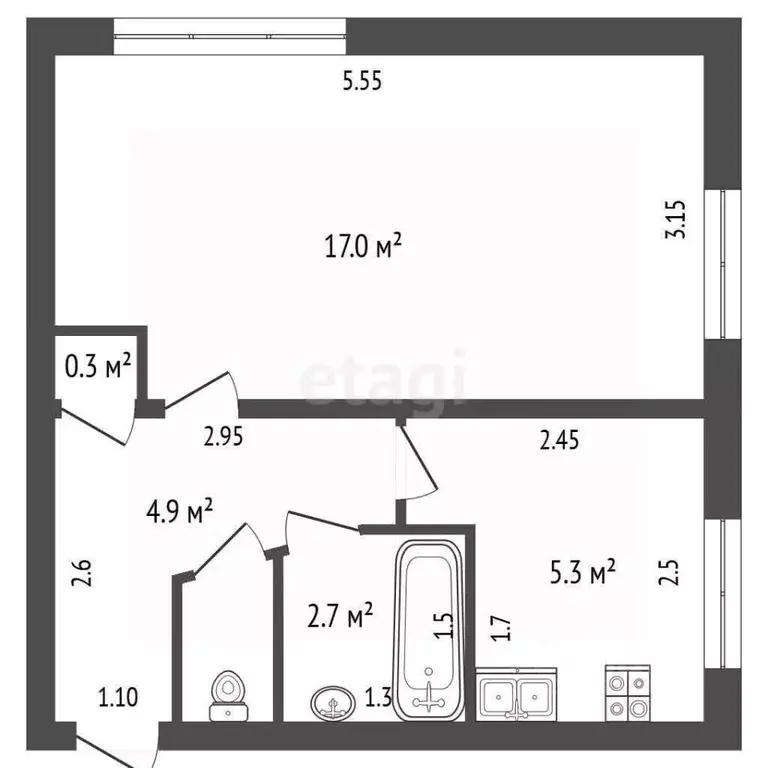1-к кв. Мордовия, Саранск ул. Попова, 60 (30.1 м) - Фото 2