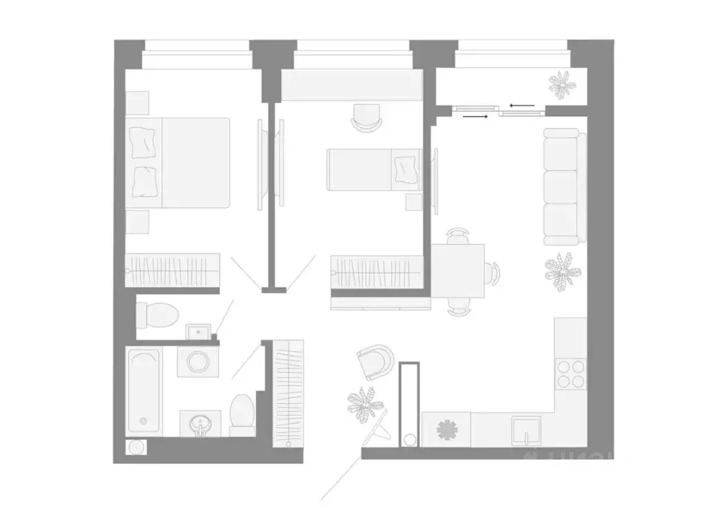 3-к кв. Свердловская область, Екатеринбург просп. Космонавтов, 91Г ... - Фото 2