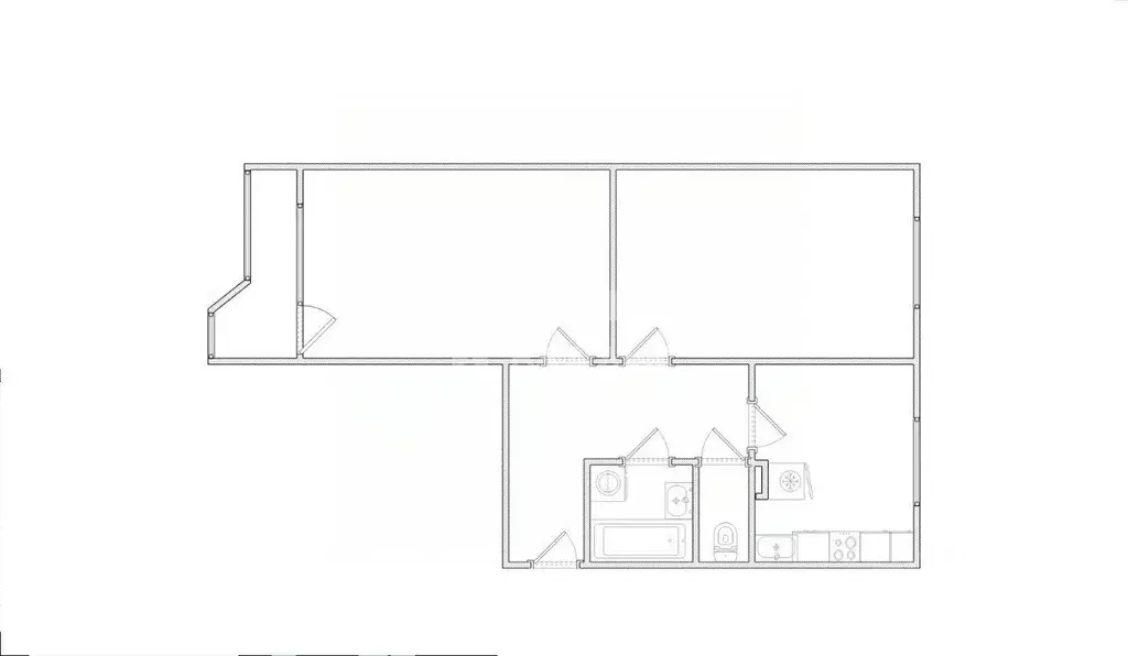 Квартира, 2 комнаты, 58.6 м - Фото 2