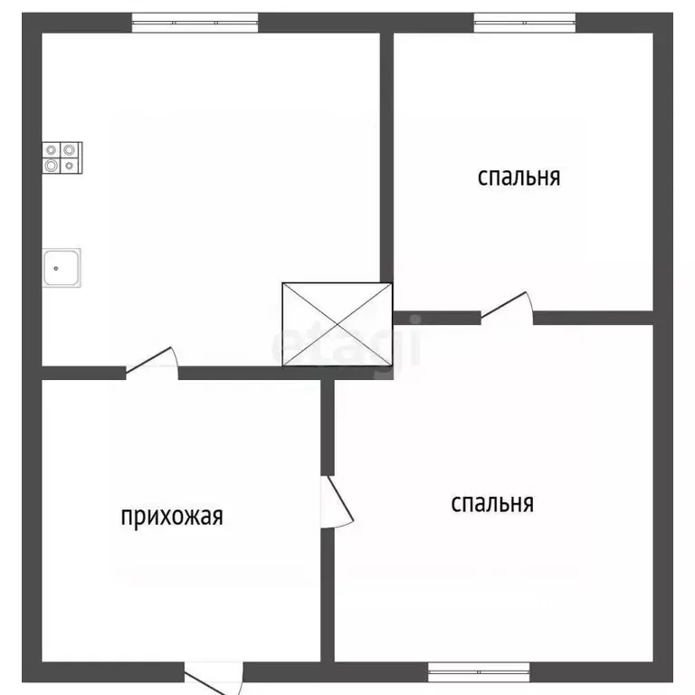 2-к кв. Пермский край, пос. Куеда ул. Гагарина, 22 (38.0 м) - Фото 1