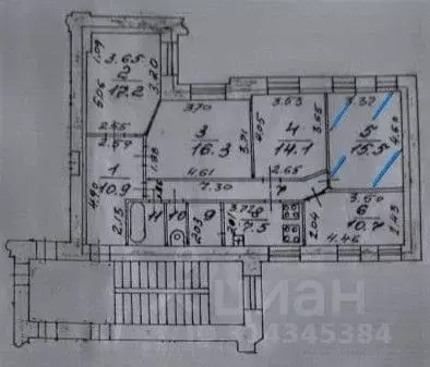 Комната Санкт-Петербург наб. Реки Фонтанки, 126 (15.5 м) - Фото 2