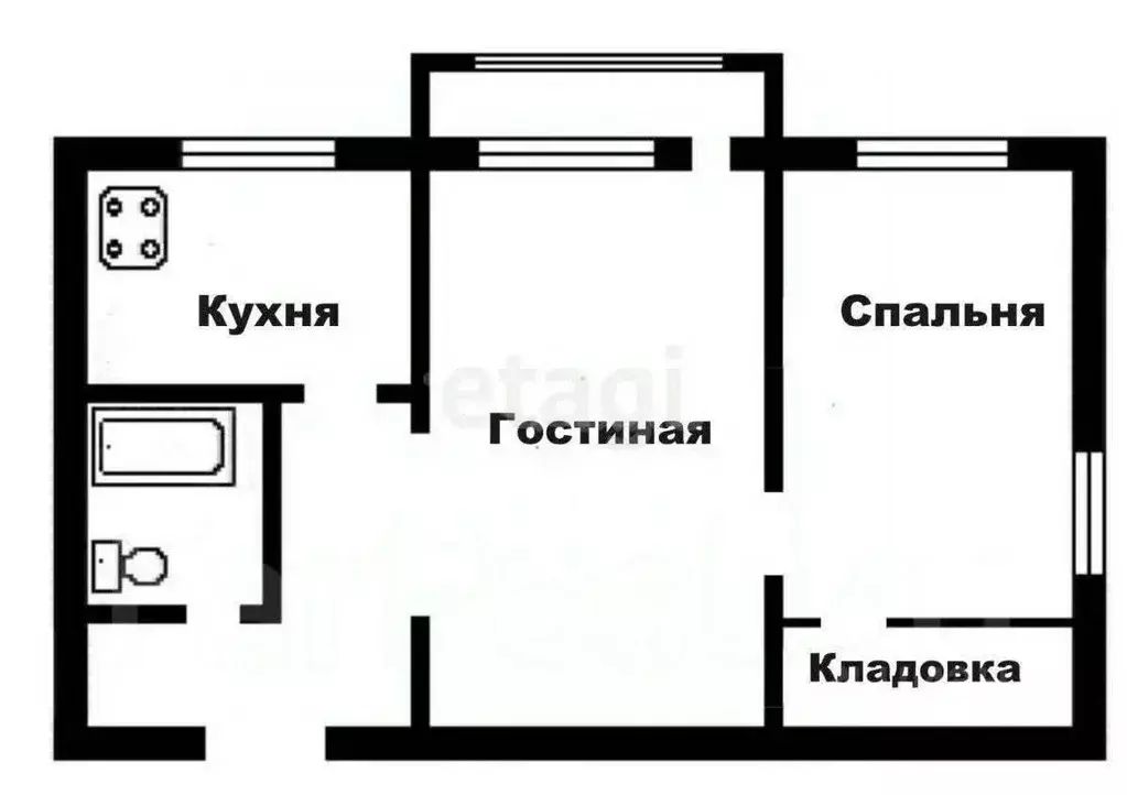 2-к кв. Приморский край, Владивосток ул. Нахимова, 5 (43.0 м) - Фото 1