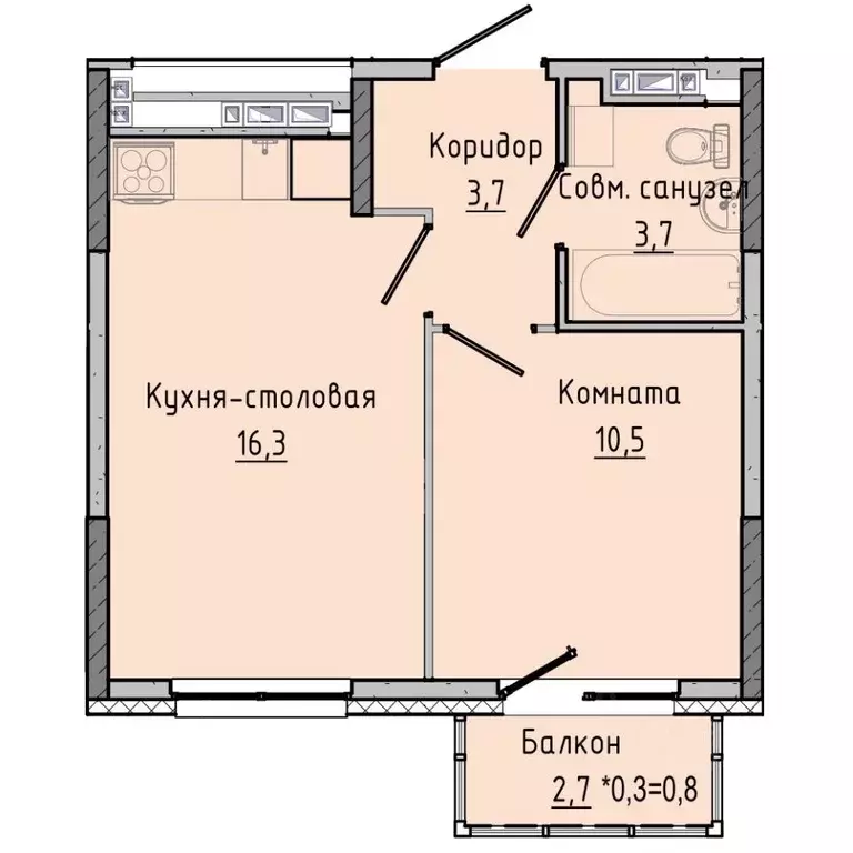 1-к кв. Удмуртия, Ижевск Камбарская ул., 94к2 (35.18 м) - Фото 0