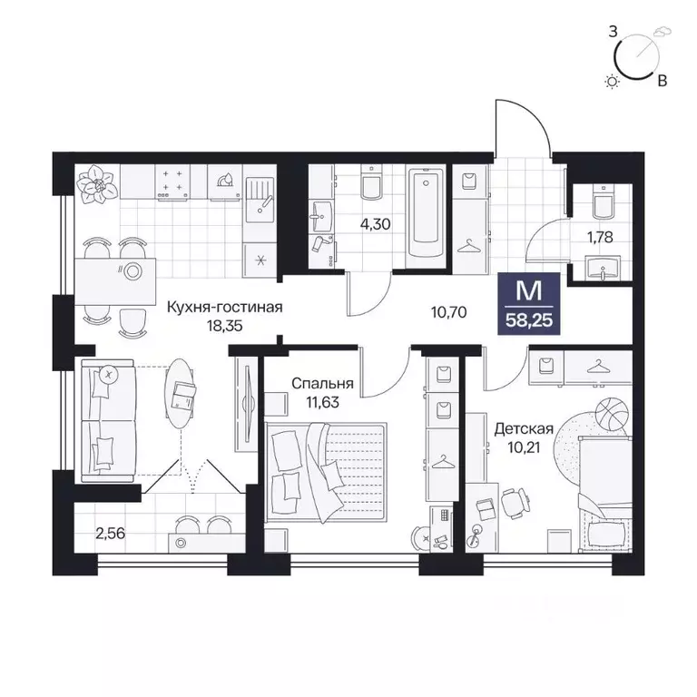2-к кв. Волгоградская область, Волгоград просп. Имени В.И. Ленина, 59Г ... - Фото 1