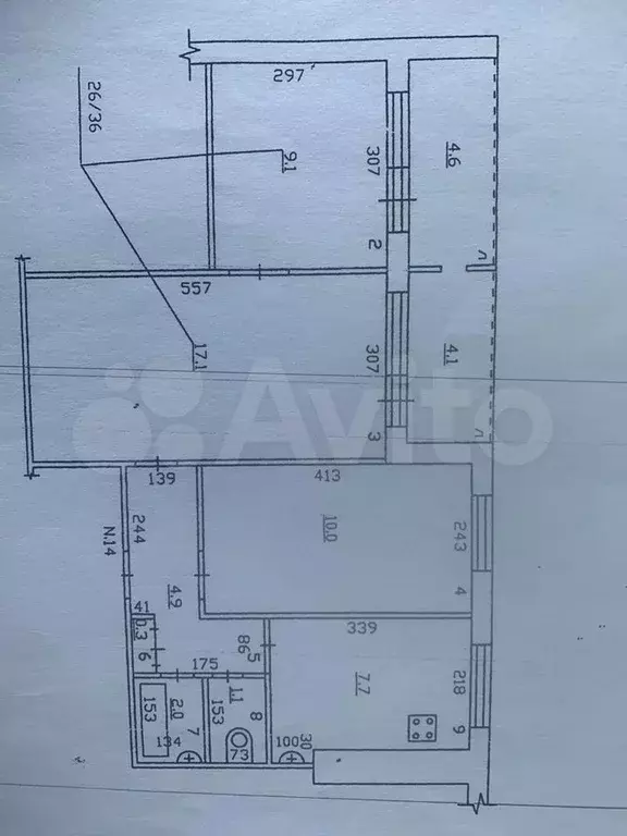 3-к. квартира, 60 м, 4/9 эт. - Фото 0