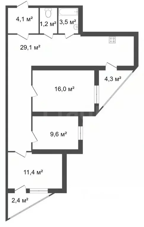 3-к кв. Башкортостан, Уфа ул. Мубарякова, 2/5 (75.7 м) - Фото 2