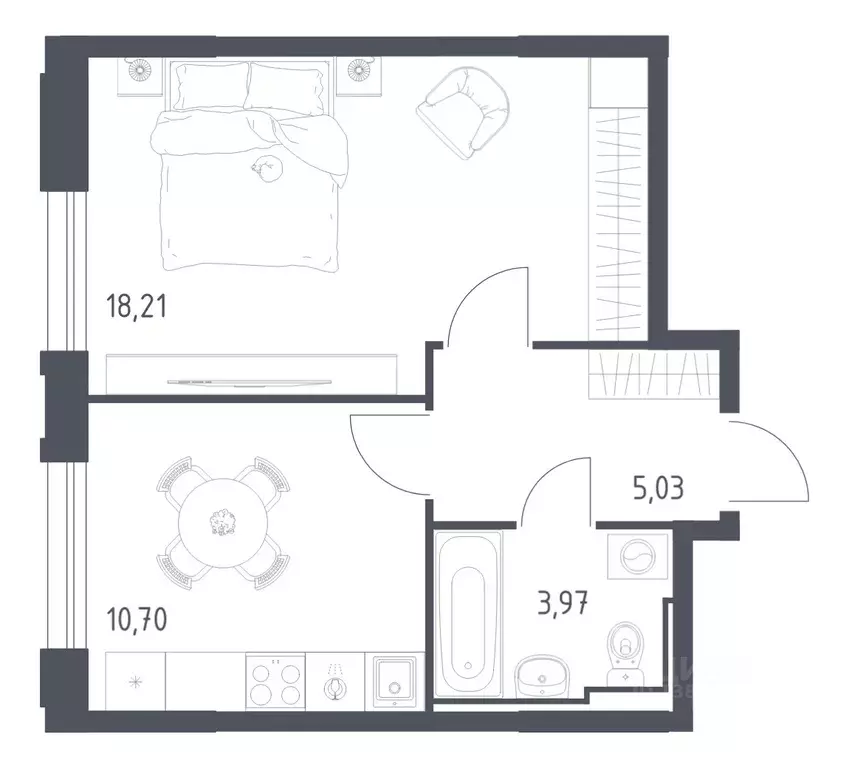 1-к кв. Забайкальский край, Чита Железобетонная ул., 1/4 (37.91 м) - Фото 1
