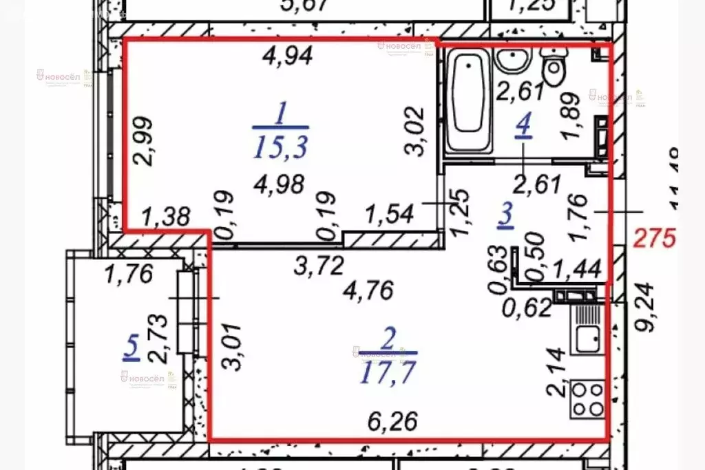 1-комнатная квартира: Екатеринбург, улица Крауля, 170А (42 м) - Фото 1