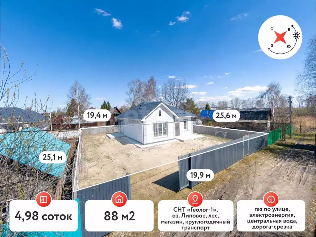 Дом в Тюменская область, Тюмень СОСН Геолог-1 тер., ул. Садовая (88 м) - Фото 1