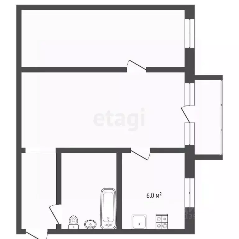 2-к кв. Тюменская область, Тюмень Севастопольская ул., 23 (44.4 м) - Фото 2