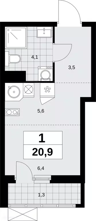 Продаётся квартира-студия, 20.9 м - Фото 0