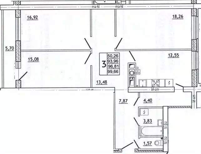 3-к кв. Смоленская область, Смоленск ул. Нахимова, 23А (99.6 м) - Фото 0