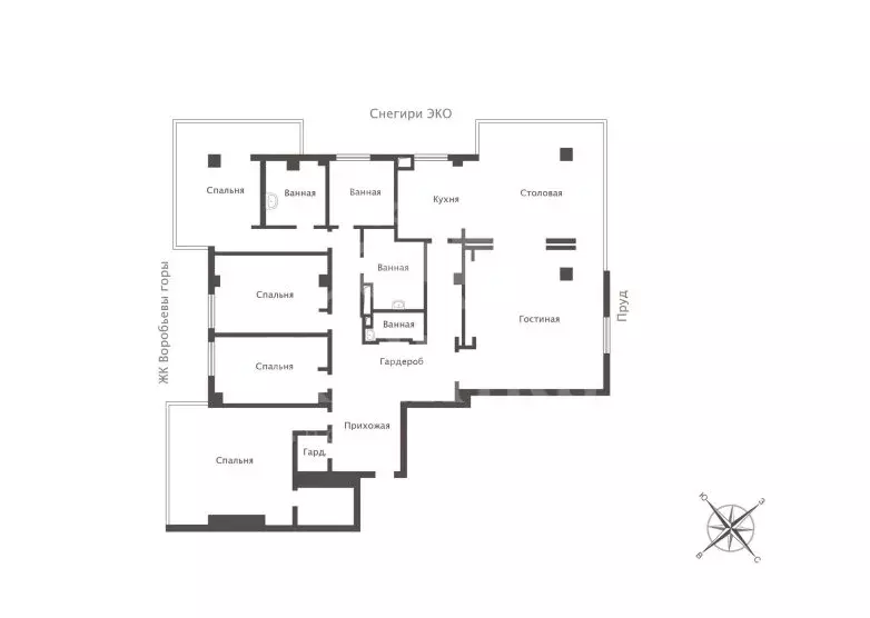 5-комнатная квартира: Москва, улица Улофа Пальме, 7 (328.6 м) - Фото 1