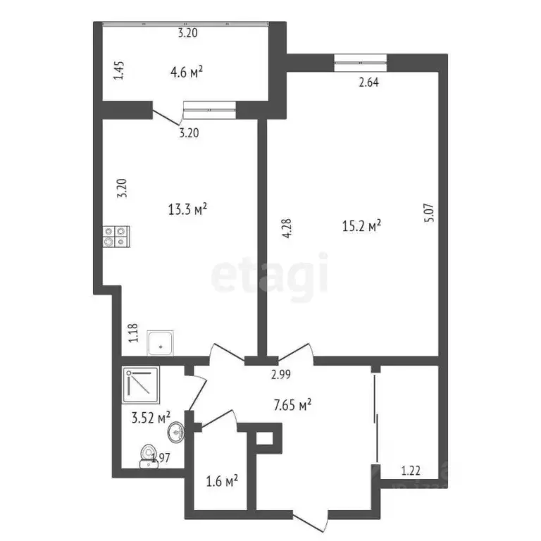 2-к кв. Омская область, Омск ул. Успенского, 31к4 (65.0 м) - Фото 1