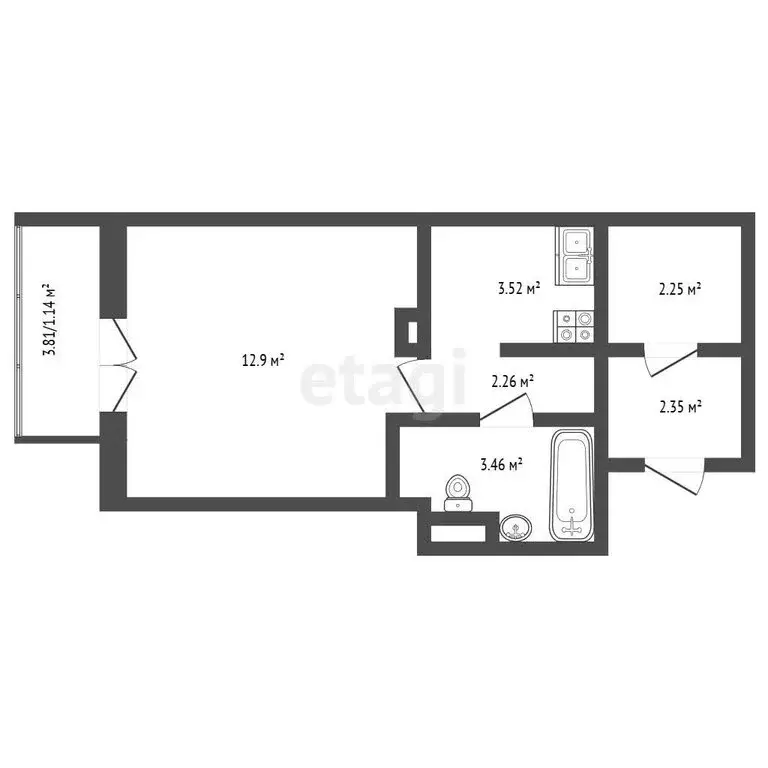 Квартира-студия: Омск, Светловская улица, 14 (26.5 м) - Фото 1