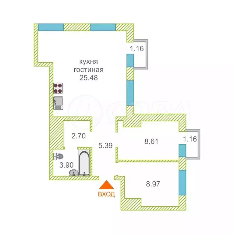2-комнатная квартира: Тюмень, улица Геннадия Райкова, 19 (57 м) - Фото 0