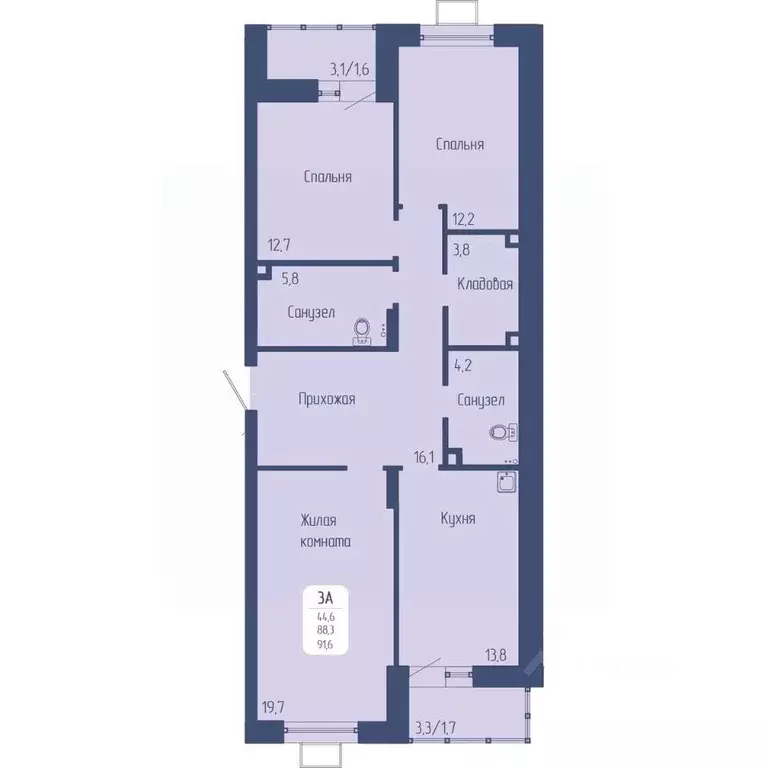 3-к кв. Красноярский край, Красноярск Свободный просп. (91.6 м) - Фото 1