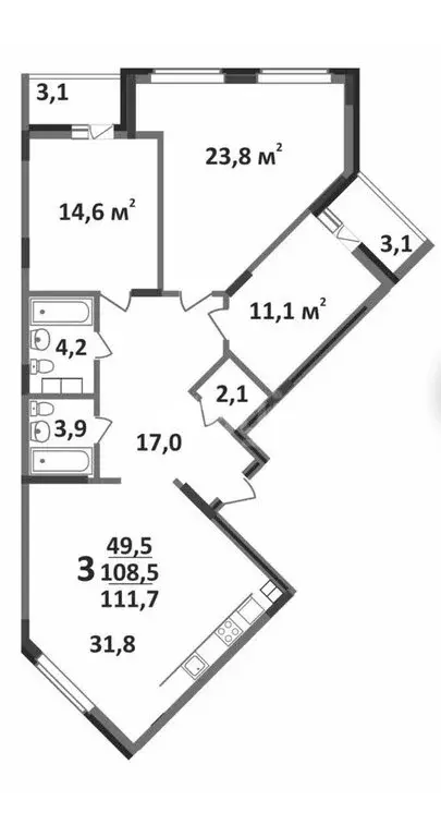 3-комнатная квартира: Ковров, Комсомольская улица, 1А (111.7 м) - Фото 0