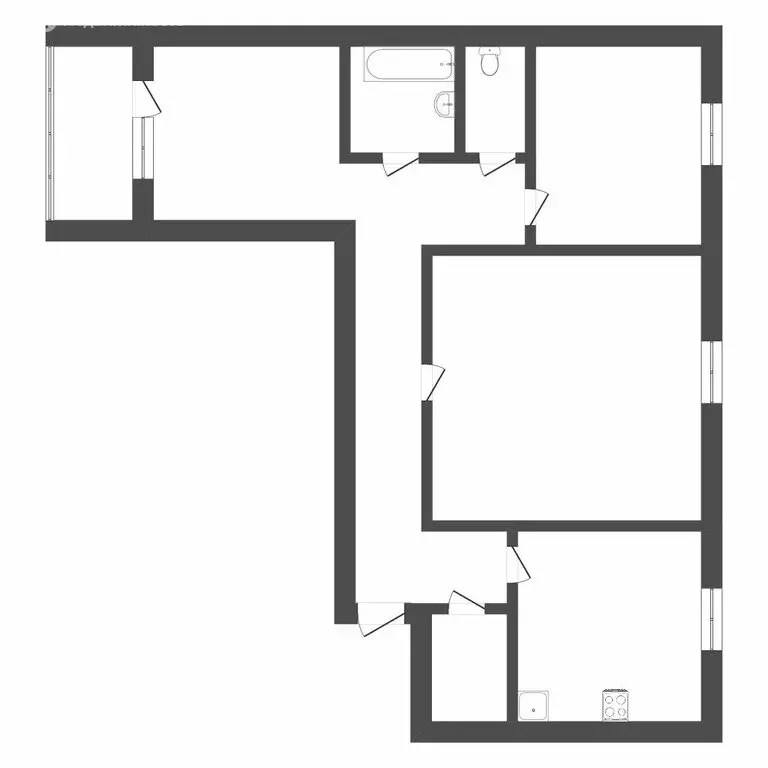 3-комнатная квартира: Тюмень, Харьковская улица, 31 (69 м) - Фото 1