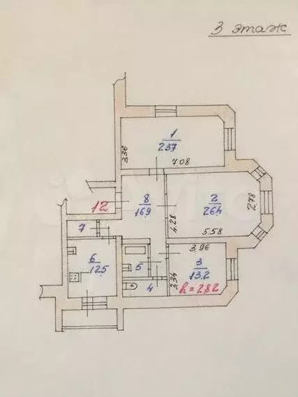 3-к. квартира, 101 м, 3/3 эт. - Фото 0