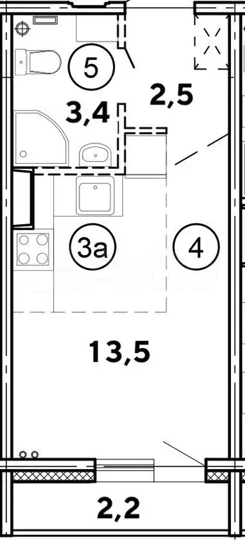 Квартира-студия, 20 м, 17/18 эт. - Фото 0