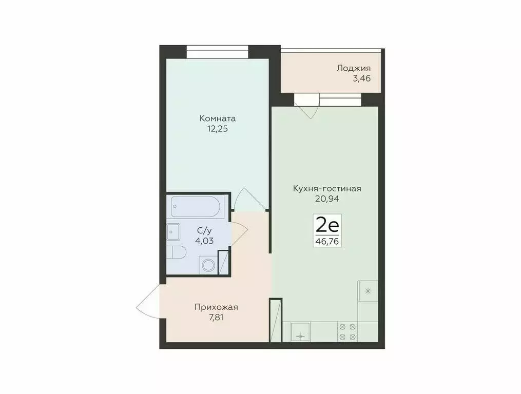 2-комнатная квартира: Воронеж, улица Чапаева, 68Б (46.76 м) - Фото 0