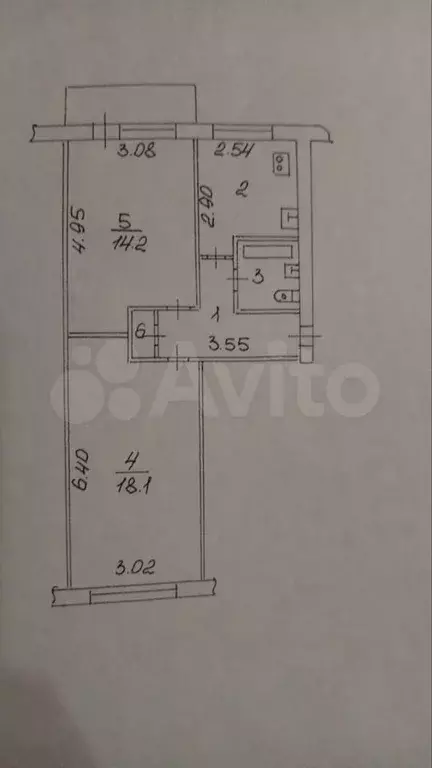 2-к. квартира, 48,5 м, 3/5 эт. - Фото 0