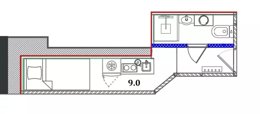 Квартира-студия: Санкт-Петербург, улица Блохина, 8 (10 м) - Фото 2