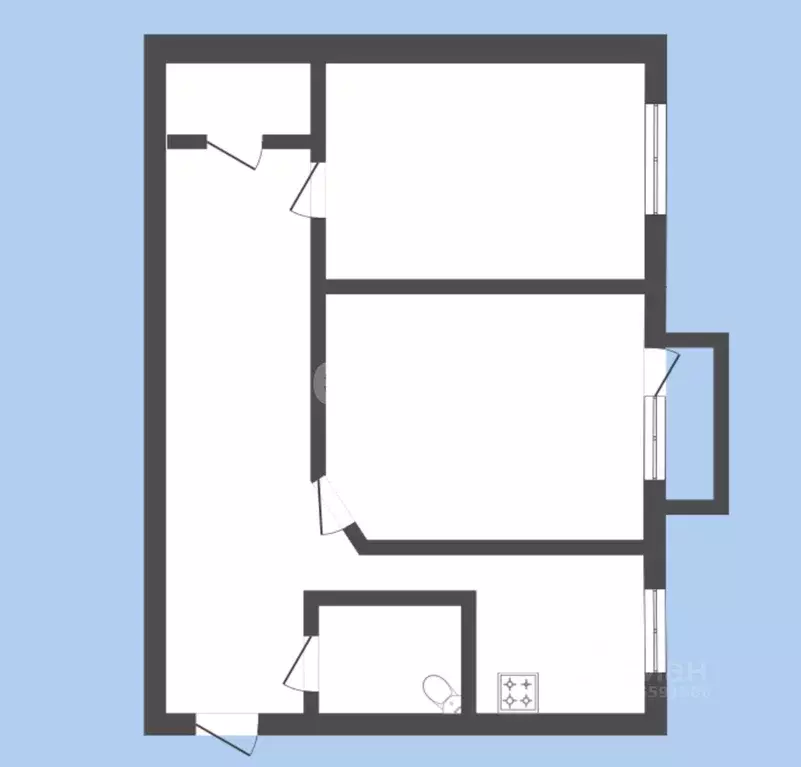 2-к кв. Тульская область, Новомосковск ул. Мира, 12 (45.1 м) - Фото 0