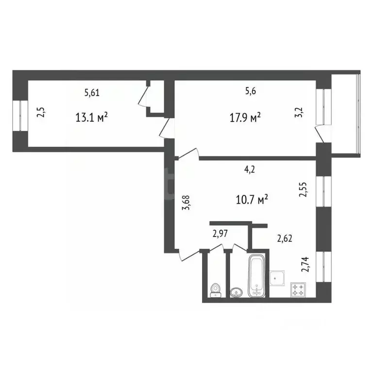 3-к кв. Иркутская область, Иркутск Академическая ул., 12А (59.0 м) - Фото 2