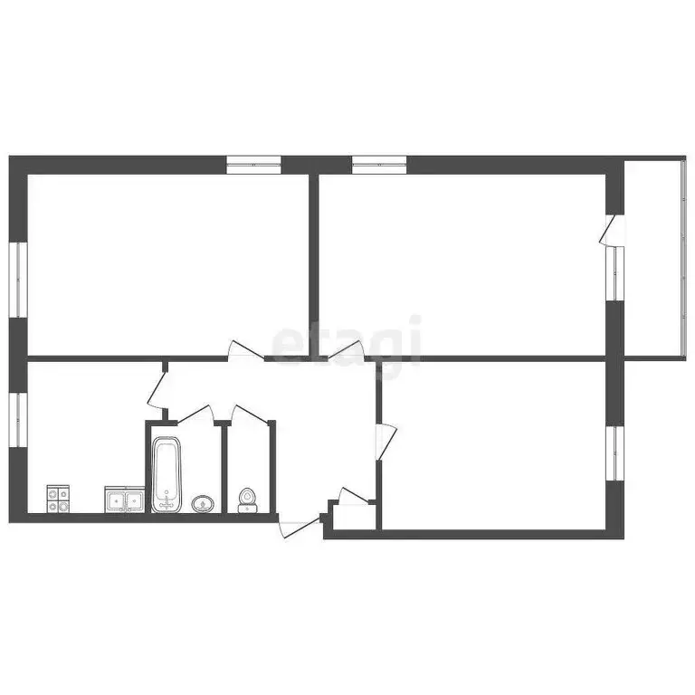 3-комнатная квартира: Тюмень, улица Энергетиков, 51Б (61.7 м) - Фото 0