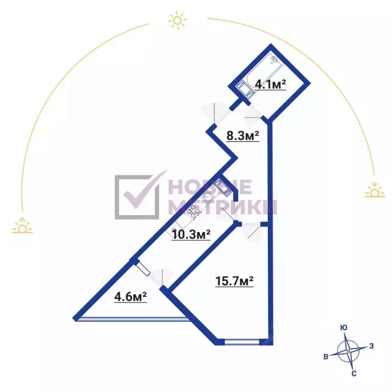 1-к кв. Санкт-Петербург Туристская ул., 24/42 (43.0 м) - Фото 2