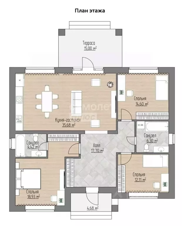 Дом в Марий Эл, Медведевский район, Руэмское с/пос, д. Нолька ул. ... - Фото 2