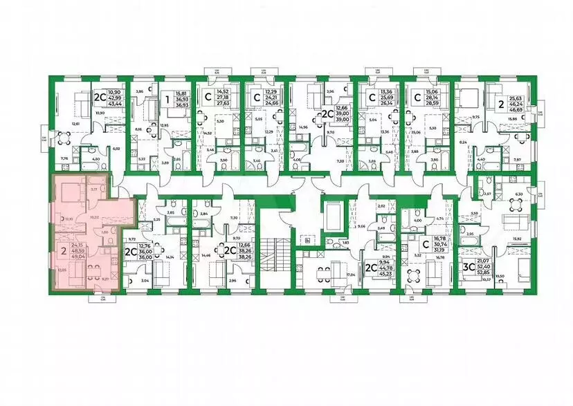 2-к. квартира, 49 м, 6/9 эт. - Фото 1