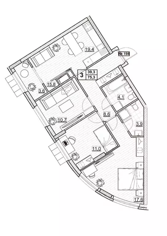 3-к кв. Нижегородская область, Нижний Новгород ул. Ванеева (75.3 м) - Фото 0