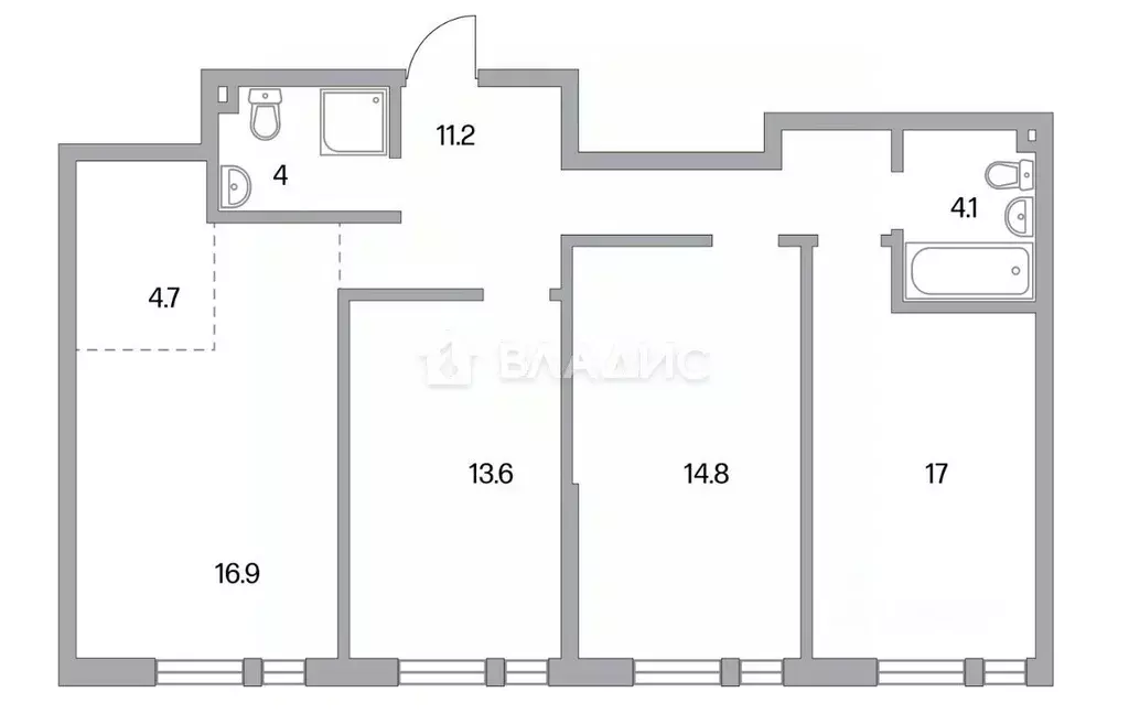 4-к кв. Москва Дмитровское ш., 73Бк1 (86.9 м) - Фото 2