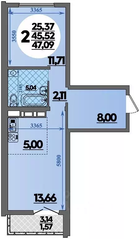 2-к кв. Краснодарский край, Новороссийск Город у Моря жилой комплекс ... - Фото 1