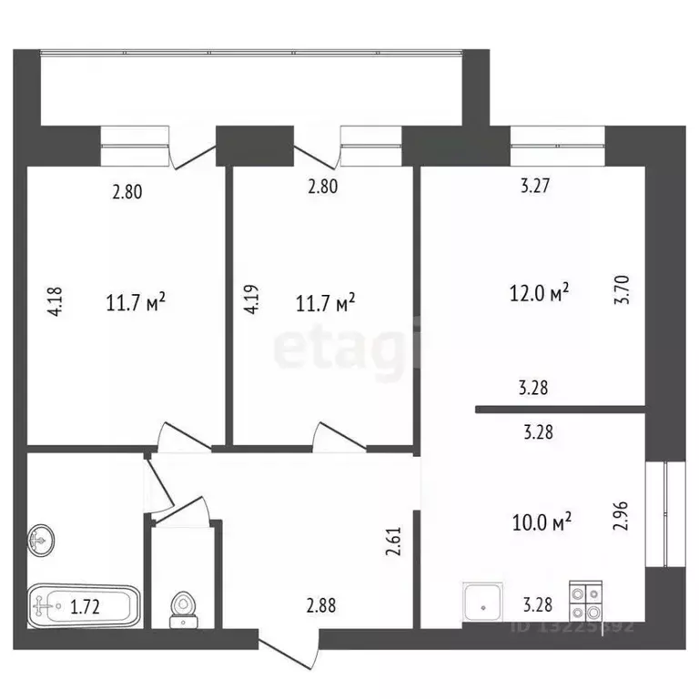 3-к кв. Вологодская область, Вологда Молодежная ул., 20Б (60.0 м) - Фото 1