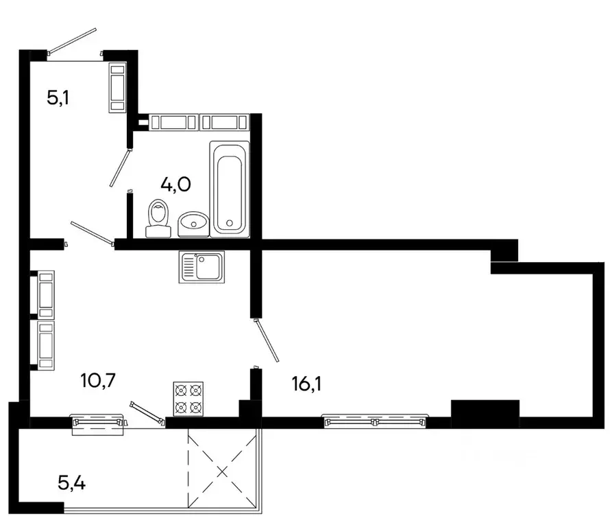 Студия Крым, Симферополь ул. Трубаченко, 21 (41.3 м) - Фото 1