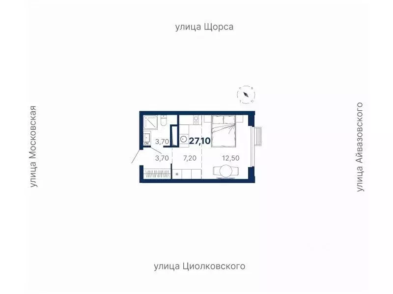 Студия Свердловская область, Екатеринбург ул. Московская, 251 (27.1 м) - Фото 0